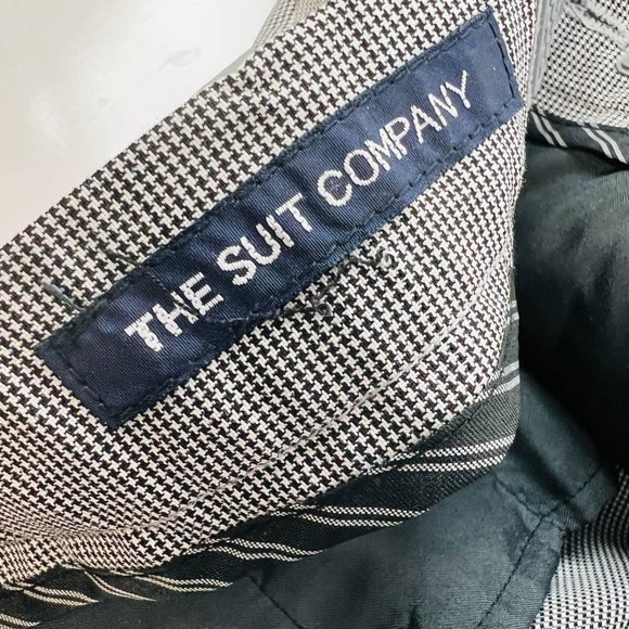 The Suit Company Mens Dress Pants Gray Houndstooth Pockets‎ Tasmania Wool 34x29 - Picture 8 of 11